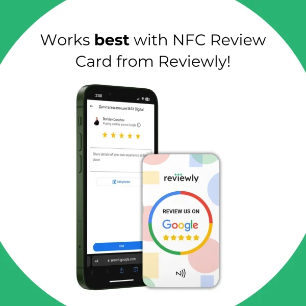 Works best with NFC Review Card from Reviewly!